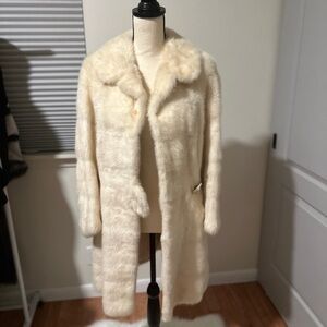 Cream mink fur coat